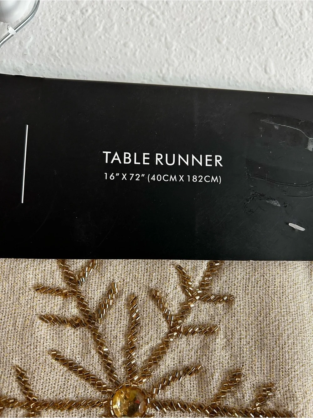 Tahari Gold Beaded Table Runner Glam Christmas Holiday NYE Party 16